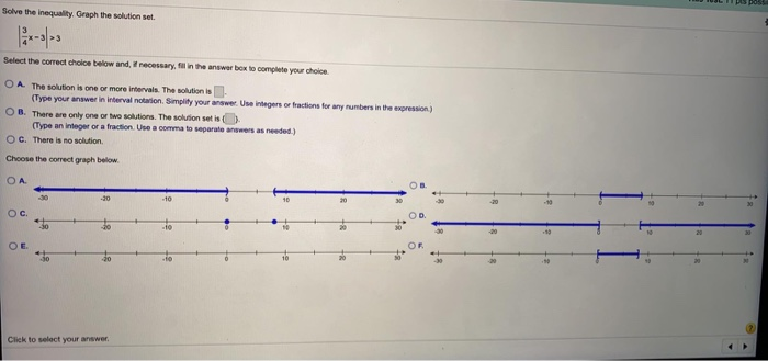 Solved Solve the inequality Graph the solution set Select | Chegg.com