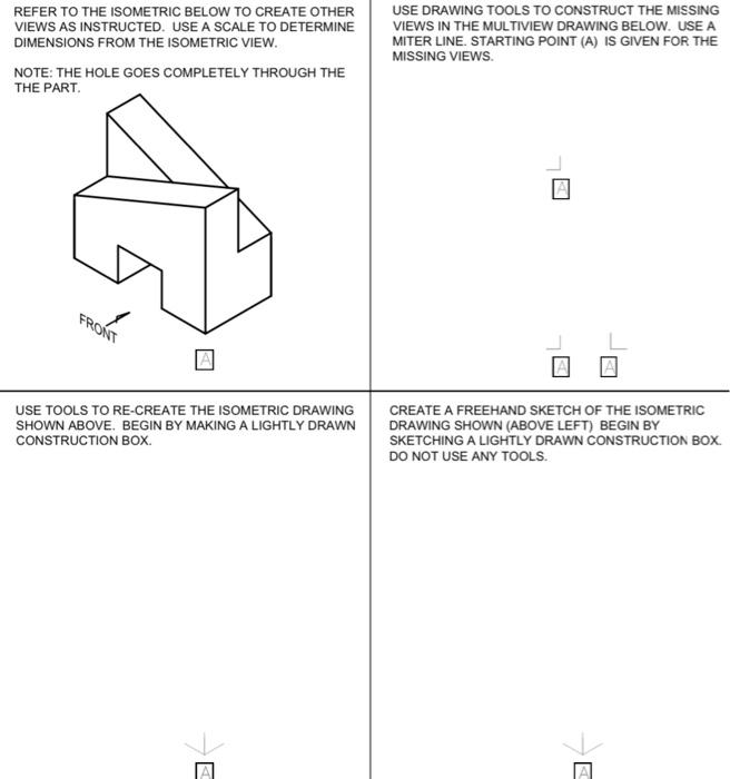 Solved REFER TO THE ISOMETRIC BELOW TO CREATE OTHER VIEWS AS | Chegg.com