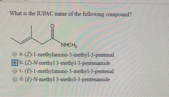 Solved What Is The Iupac Name Of The Following Compound Chegg Com