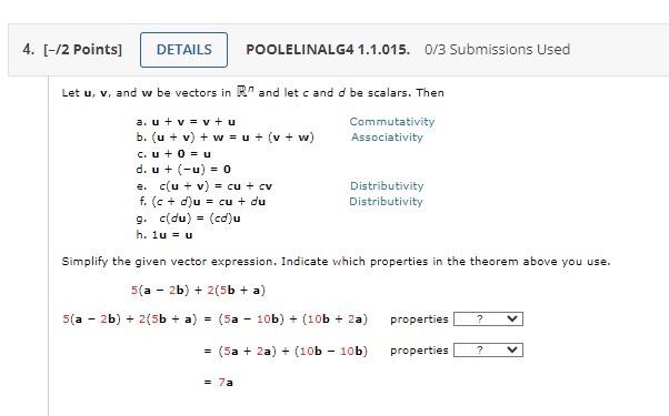 Let \( \mathbf{u}, \mathbf{v} \), and \( w \) be vectors in \( \mathbb{R}^{n} \) and let \( c \) and \( d \) be scalars. Then