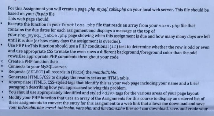 For this Assignment you will create a page, | Chegg.com