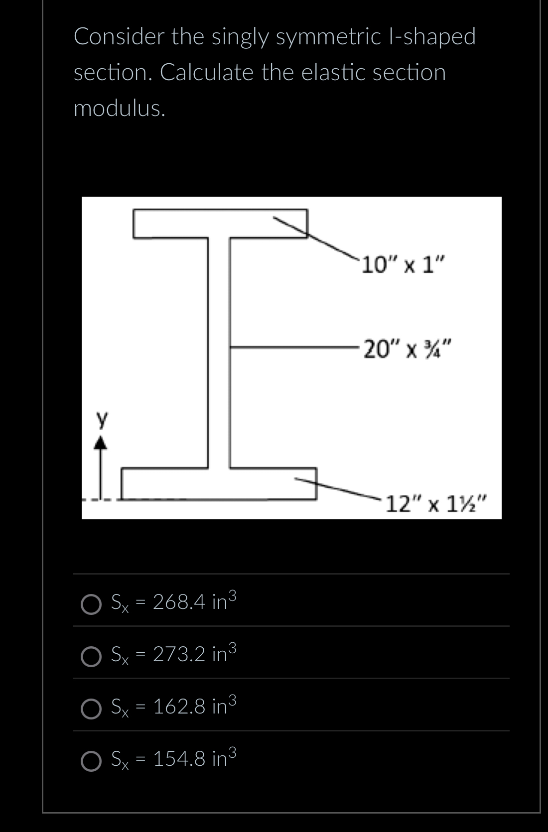 Consider the singly symmetric I-shaped section. | Chegg.com | Chegg.com