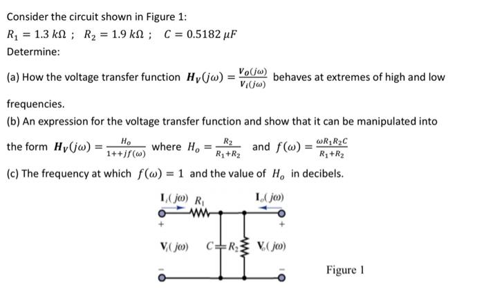 Solved Consider The Circuit Shown In Figure 1: | Chegg.com