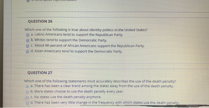 Which Of The Following Statements About States Representativeness Is True Solved QUESTION 26 Which one of the following is true about | Chegg.com
