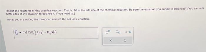 Solved Predict the reactants of this chemical reaction. That | Chegg.com