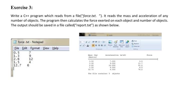 Solved Write a C++ program which reads from a | Chegg.com