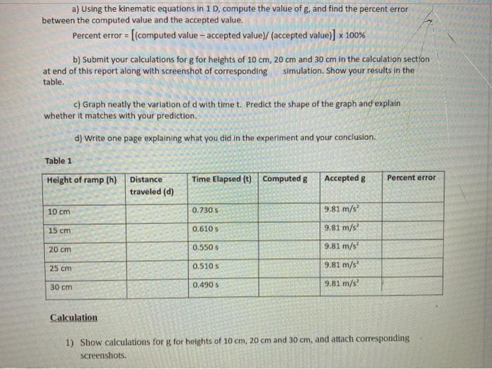 Solved Ball sliding down a ramp Ball on a ramp height (cm)