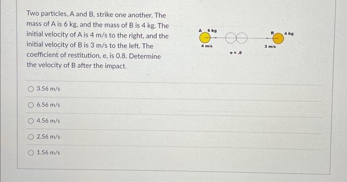 Solved Two Particles, A And B, Strike One Another. The Mass | Chegg.com