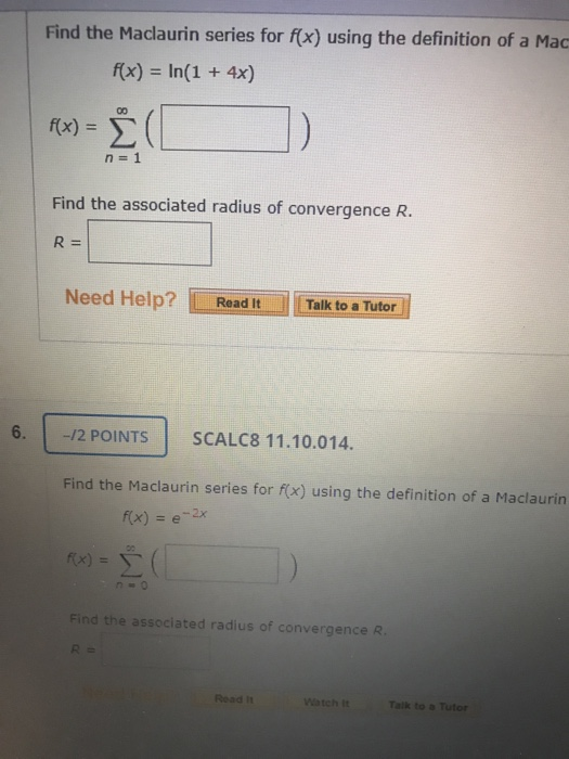 Solved Find The Maclaurin Series For F X Using The Defin Chegg Com