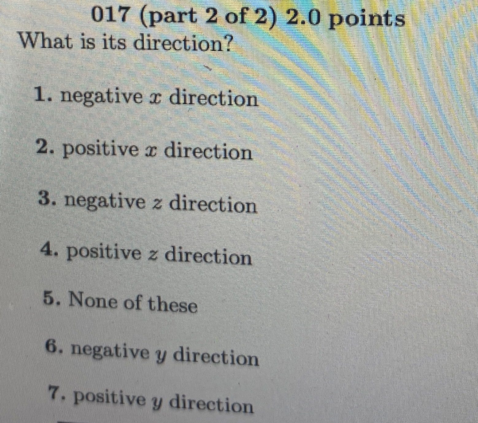 Solved 017 (part 2 ﻿of 2 ) 2.0 ﻿points What is its | Chegg.com