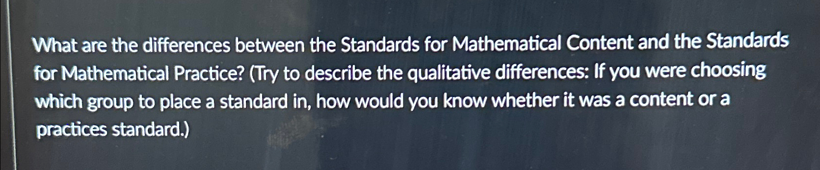 Solved What are the differences between the Standards for | Chegg.com