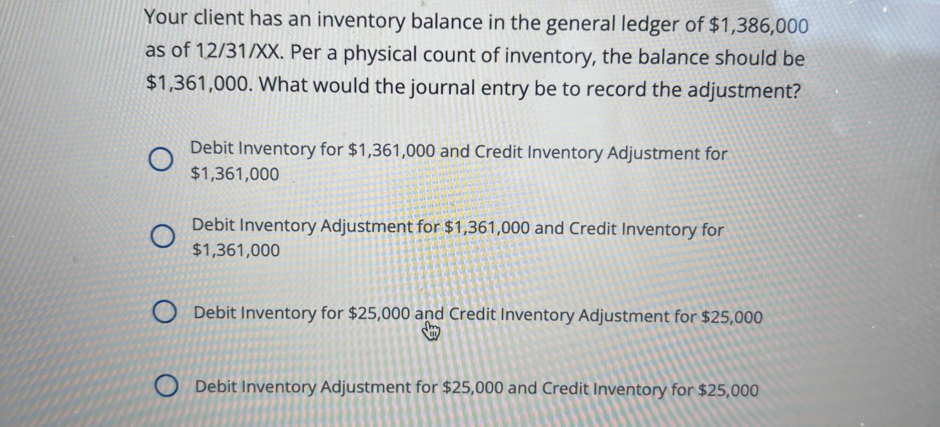 Inventory Balance Inquiry Solved Your client has an inventory balance in the general | Chegg.com