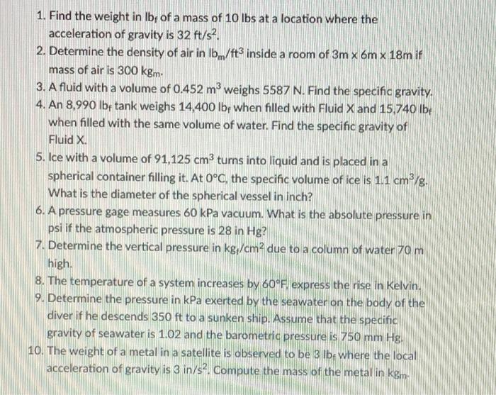 solved-1-find-the-weight-in-lbf-of-a-mass-of-10-lbs-at-a-chegg