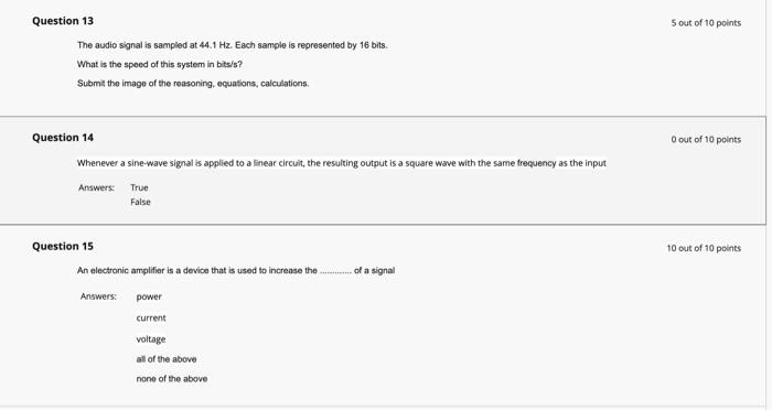 Solved Question 9 10 out of 10 points The current amplifier | Chegg.com