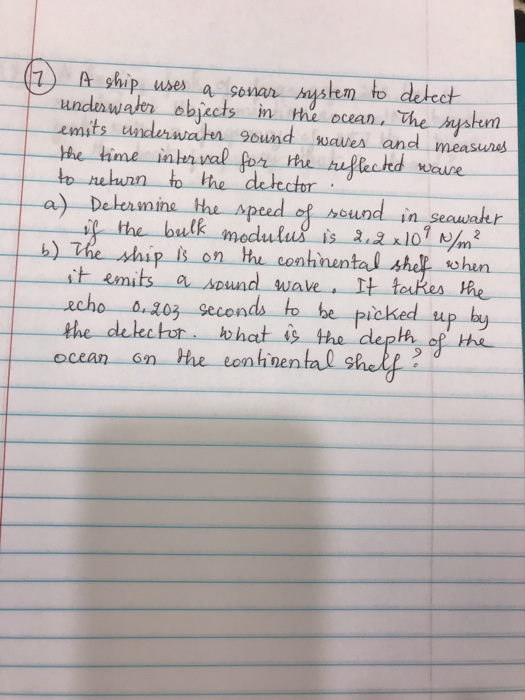 Solved A chip uses a sonar system to detect underwater