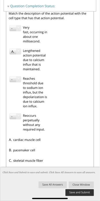 Solved Question Completion Status: Match the description of | Chegg.com
