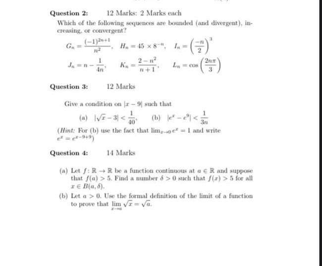 Solved Question 2: 12 Marks: 2 Marks each Which of the | Chegg.com