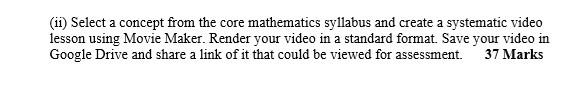 Solved Select a concept from the core mathematics syllabus | Chegg.com