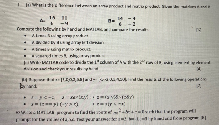 difference between matlab a and matlab b