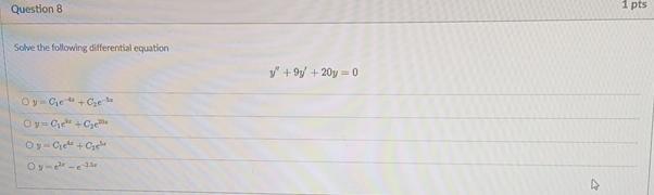 Solved Question 8Solve the following differential | Chegg.com