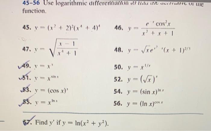Solved slove all the questions 51, 53, 55 and 57 with steps | Chegg.com
