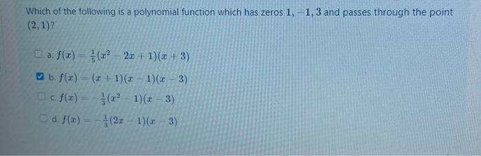 Solved Which of the following is a polynomial function which | Chegg.com