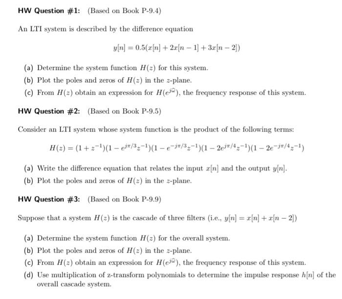 An LTI System Is Described By The Difference Equation | Chegg.com