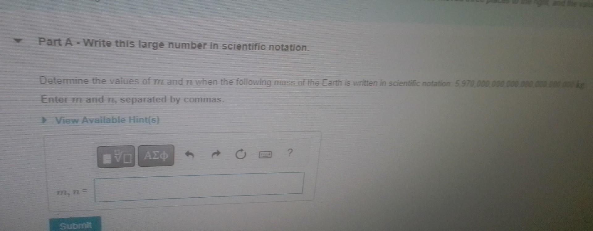 Solved Part A - Write this large number in scientific | Chegg.com