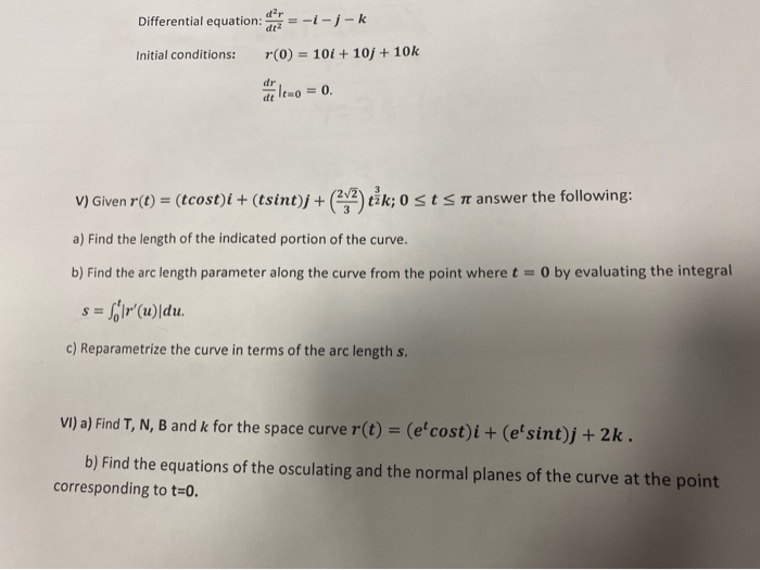 Solved Differential Equation K Initial Conditions R Chegg Com