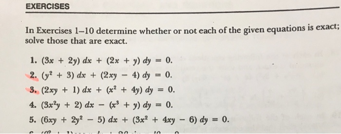 Solved EXERCISES In Exercises 1-10 determine whether or not | Chegg.com