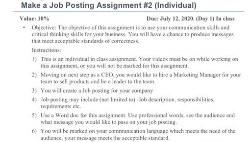 job posting assignment