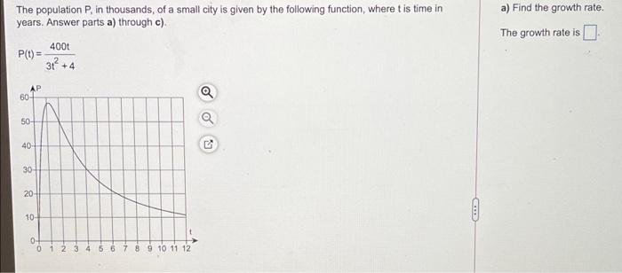 Solved The population P, in thousands of a small city is | Chegg.com