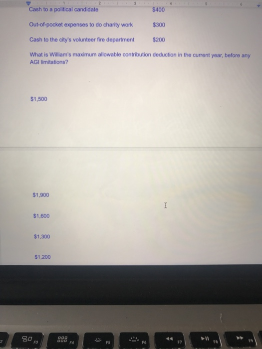 税収/Tithe VIS 3枚（日） Solved 1- QUESTION 54 In the current year, William made the