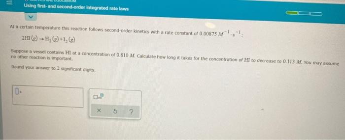 Solved Using first and second order integrated rate laws At | Chegg.com