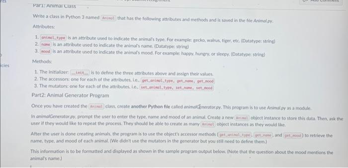 Solved Write a class in Python 3 named that has the | Chegg.com