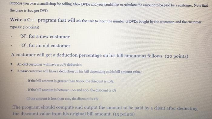 Solved Suppose you own a small shop for selling Xbox DVDs | Chegg.com