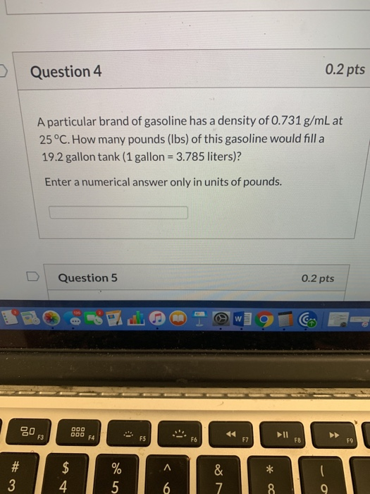 how many pounds is a gallon of gasoline