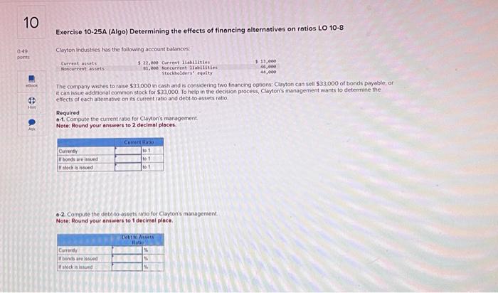 Solved Exercise 10-25A (Algo) Determining the effects of | Chegg.com