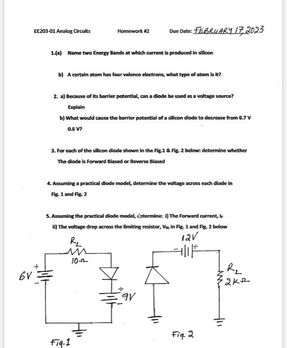 Solved Analog Circuits PLEASE ANSWER ALL OF THE QUESTIONS AS | Chegg.com