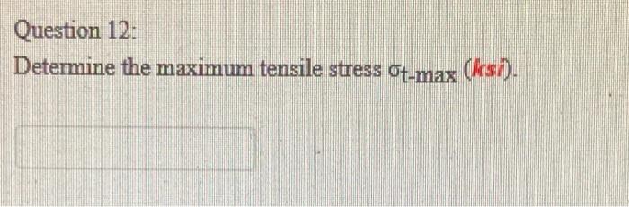 Solved Question 12: Determine the maximum tensile stress | Chegg.com