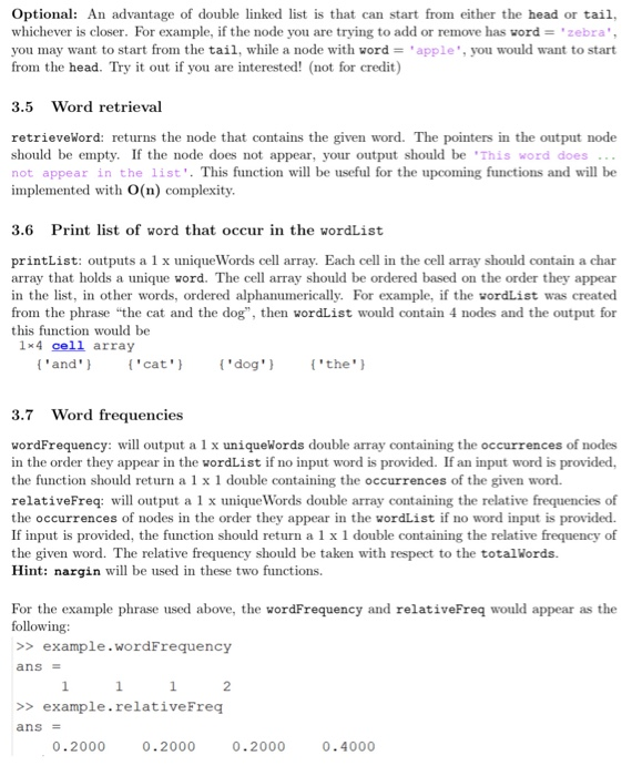 finish the MATLAB class:classdef wordList