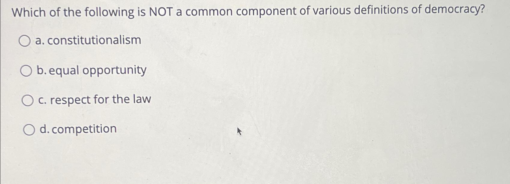 Solved Which of the following is NOT a common component of | Chegg.com