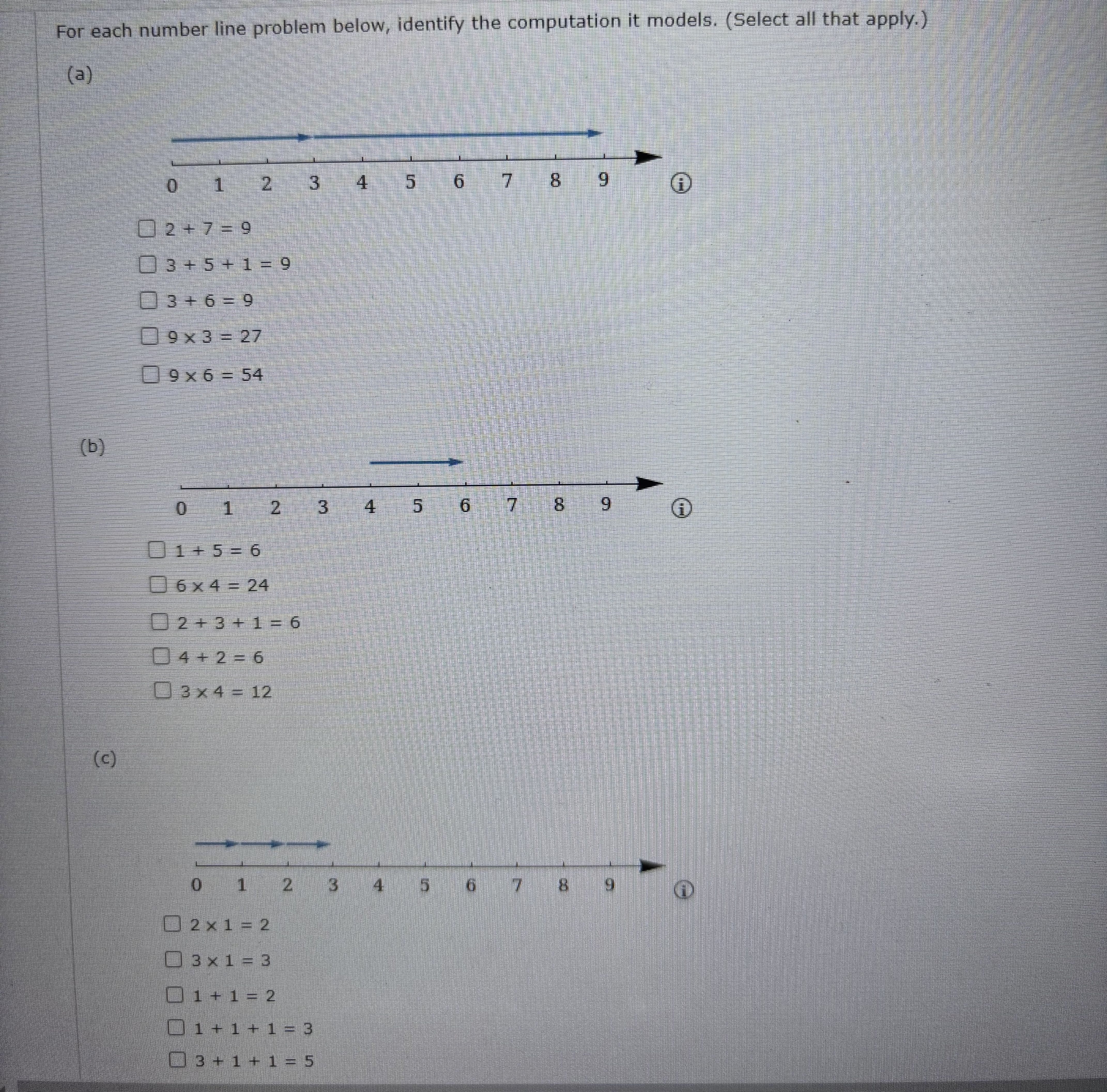 Solved For each number line problem below, identify the | Chegg.com