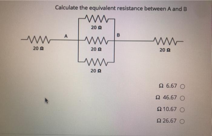 Solved Calculate The Equivalent Resistance Between A And B | Chegg.com