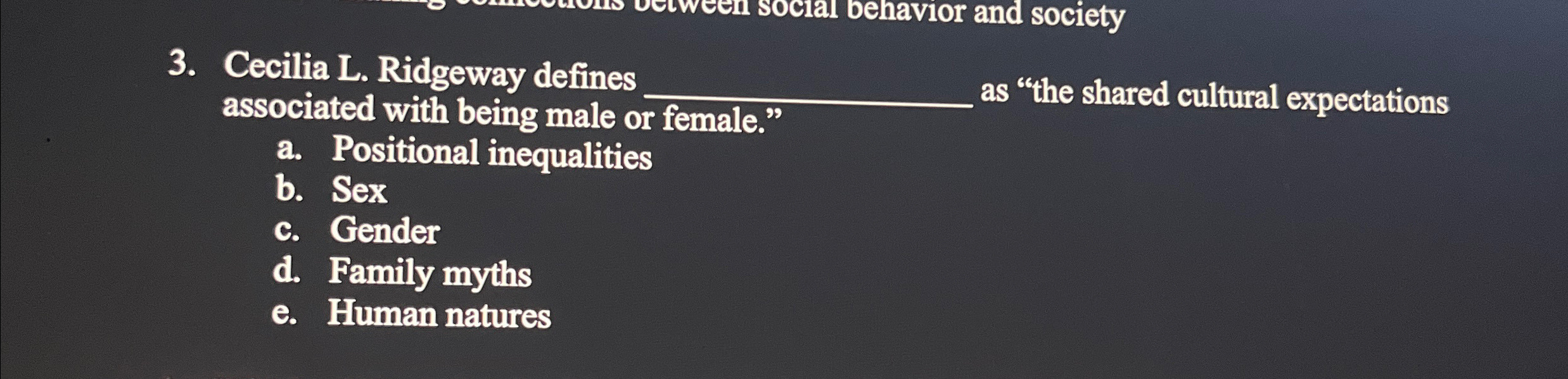 Solved Cecilia L. ﻿Ridgeway Defines Q, ﻿as "the Shared | Chegg.com