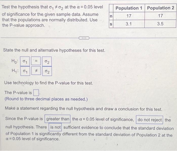 hypothesis test 0.05 level of significance