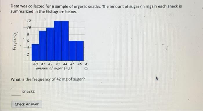 Solved Data was collected for a sample of organic snacks. | Chegg.com