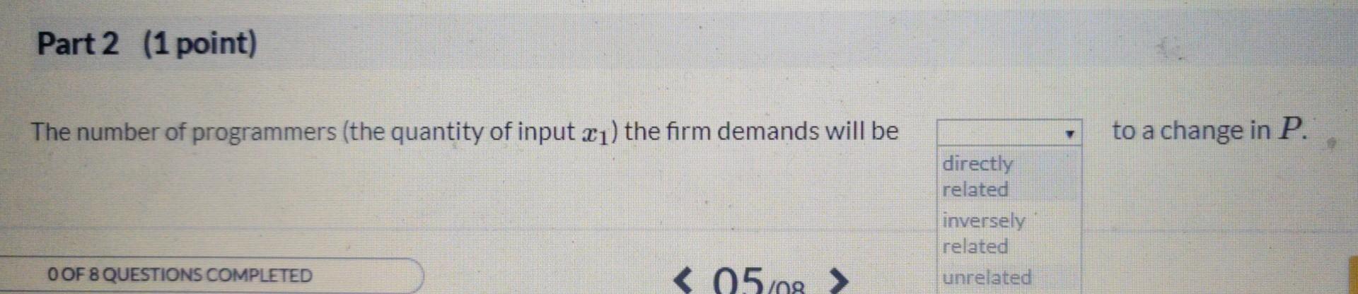 Solved 5 Question ( 2 points) Consider a firm that creates | Chegg.com