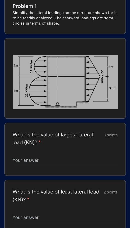 Solved Problem 1 Simplify the lateral loadings on the | Chegg.com