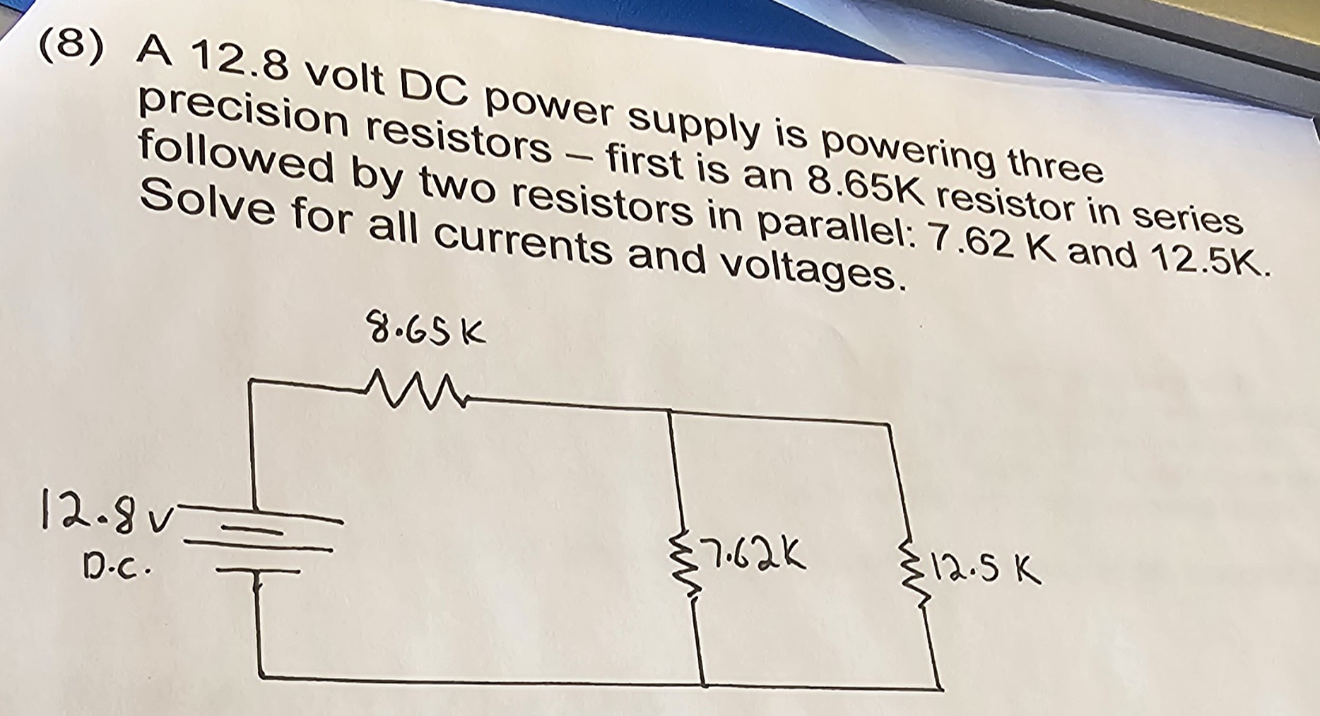 Solved A 12.8 ﻿volt DC power supply is powering | Chegg.com